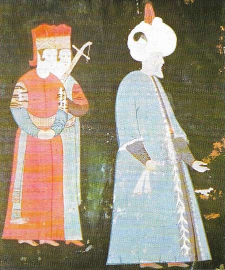 A miniature painting of Suleiman from mid-1500s shows the borrowing of foreign styles typical of Turkish art.