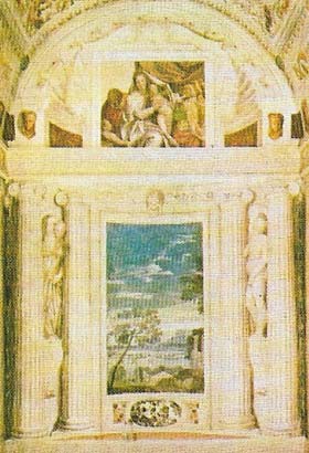 Paolo Veronese painted the fresco decoration (c. 1562) in the Villa Barbaro. Maser (near Trevino), designed by Palladio.