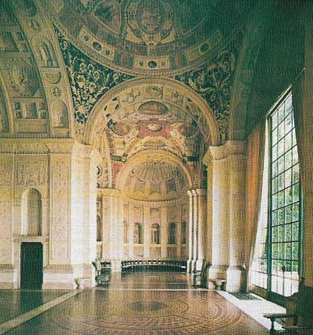 Villa Madama, Rome, was designed by Raphael in 1517 for Cardinal Giulio de Medici.