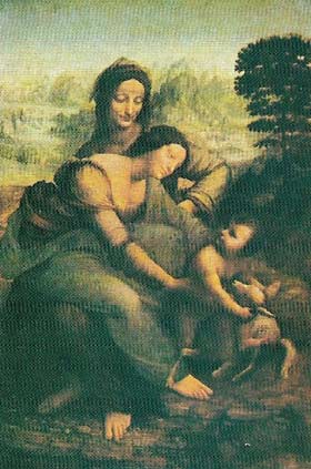Leonardo da Vinci's 'Virgin and Child with Saint Anne' (c. 1510) first appeared in a cartoon (now lost) shown in Florence in 1501.