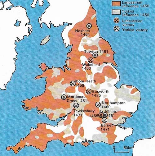 The War of the Roses were fought between descendants of Edward III.