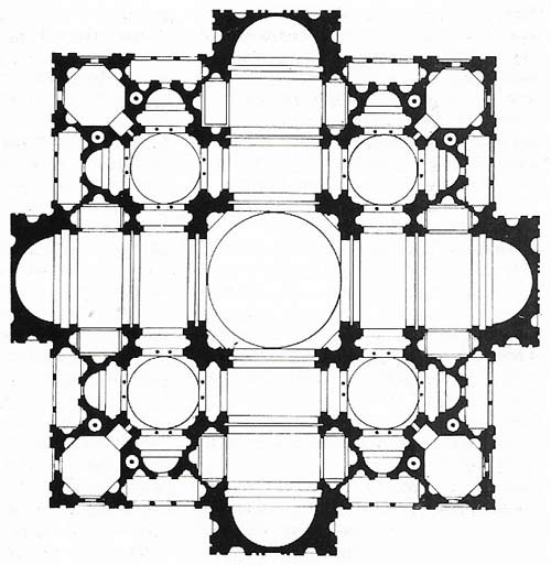 Bramante’s ground-plan for St Peter’s. 