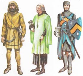 The three estates, the division of society into knights, priests and labourers, was basic to the concept of Parliament, but was not directly expressed in the structure of the Lords and Commons.