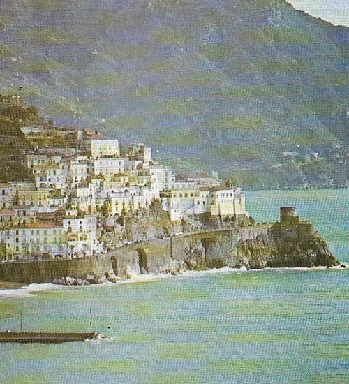 Amalfi, with its natural harbor, was one of the key commercial links between the Western world and Byzantium before the rise of Venice.