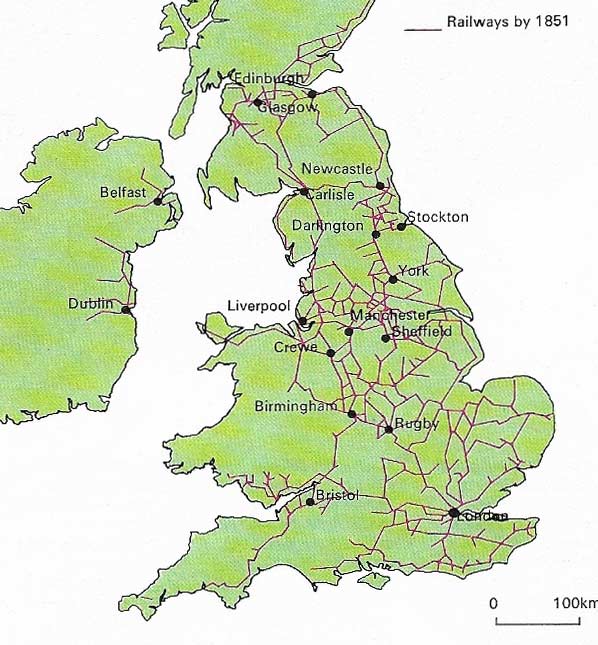 British rail network 1851.