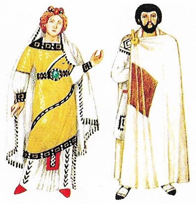 A patrician couple in the 6th century has a similar social status to their traditional Roman counterparts.