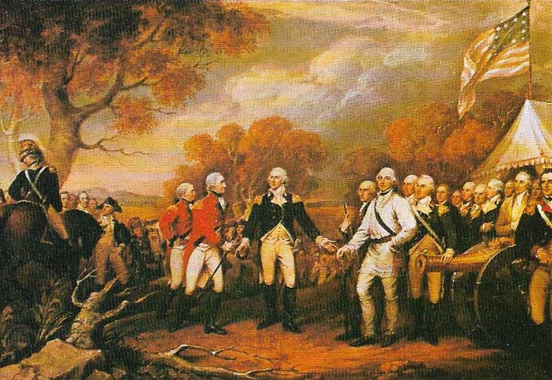 John Burgoyne surrendered a British army trapped at Saratoga to Horacio Gates in October 1777 after a forlorn attempt to invade the 13 colonies from Canada