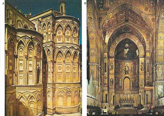 Monreale Cathedral (A) was founded by William II (r. 1166-1189) as a monastic cathedral to rival the archbishopric of Palermo.