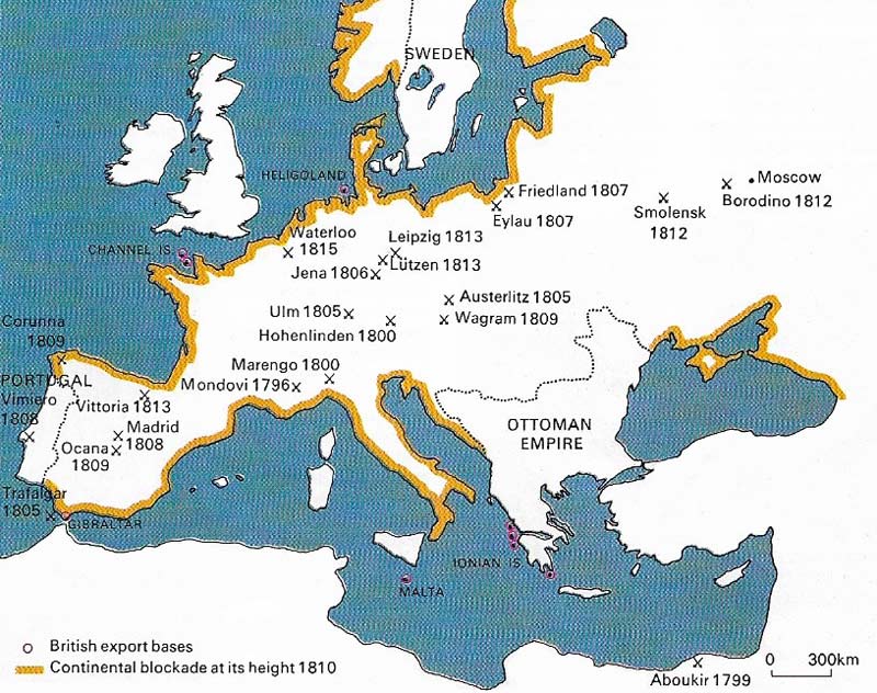 Sites of Napoleon's battles in Europe.