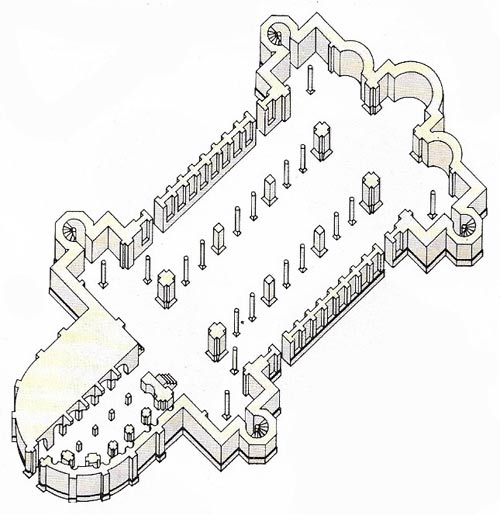 St Michael's at Hildesheim in Saxony, destroyed in World War II, was built in the early 11th century under the supervision of Bishop Bernward.