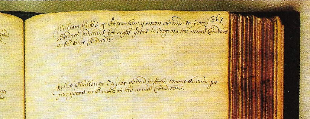 The indentures shown were recorded at Bristol, July 1660.