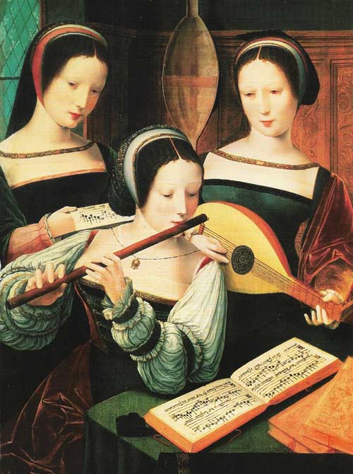 A Concert of Thee Female Figures (c. 1520), by the artist known as Master of the Female Half-Lengths.