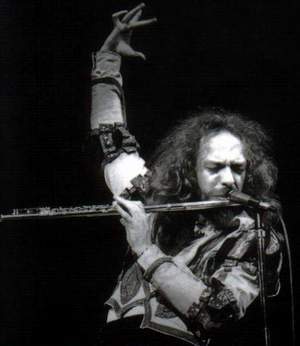 Ian Anderson playing the flute