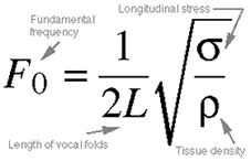 Relationship between fundamental frequency and vocal fold length