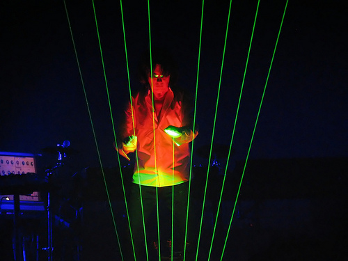 Jean-Michel Jarre playing the laser harp