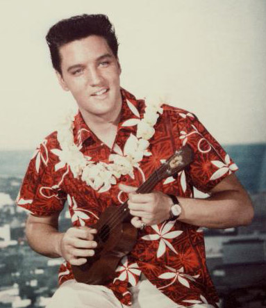Elvis Preley with ukulele